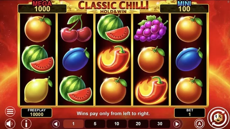 Classic Chilli Hold & Win - 5x3 hjul med chili-symboler